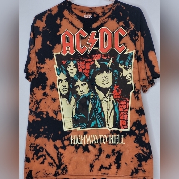 AC/DC Tie Dye "Highway To Hell" Graphic Tee  (Unisex) - Size L - Picture 2 of 5